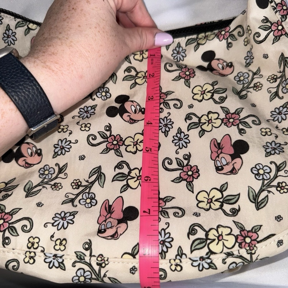 Baggu Disney Medium Nylon Crescent Sling Bag Purse Storybrook Floral Mickey - Picture 13 of 13